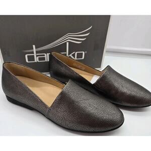 NIB Dansko Women Larisa Metallic Pewter Casual Slip-On Shoe Leather 6.5 US 37 EU